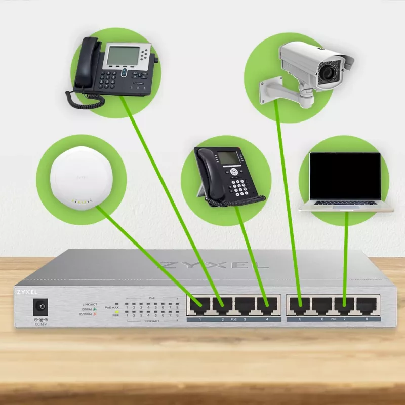Zyxel GS1008HP Haldamata Gigabit Ethernet (10/100/1000) Toite üle Etherneti (PoE) Hall