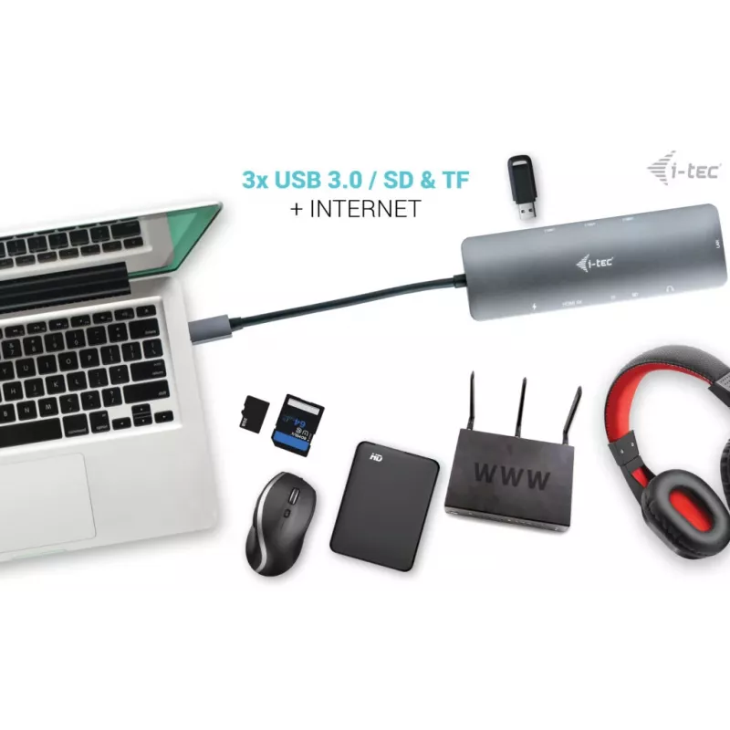 Dokkimisjaam i-tec Metal USB-C Nano Dokkimisjaam 4K HDMI LAN Power Delivery 100 W