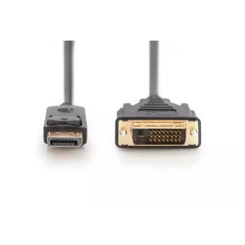 DIGITUS DisplayPort Adapter kaabel, Dp - DVI (24+1) M/m, 2m W/interlock, Dp 1.1a Ühilduv, Ce Must