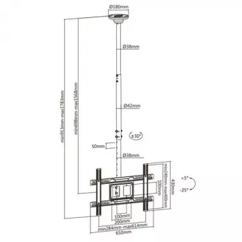 Laehoidik MACLEAN MC-803 LED/LCD monitoridele 23–100 tolli kuni 50 kg VESA 600×400