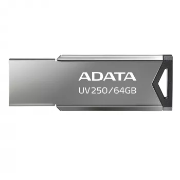CompactFlash USB-mälupulk ADATA UV250 64 GB, hõbedane, 45,4×14,9×5,35 mm, 5,6 g