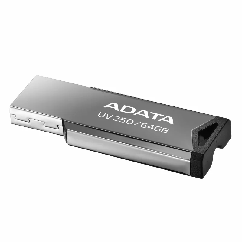 CompactFlash USB-mälupulk ADATA UV250 64 GB, hõbedane, 45,4×14,9×5,35 mm, 5,6 g