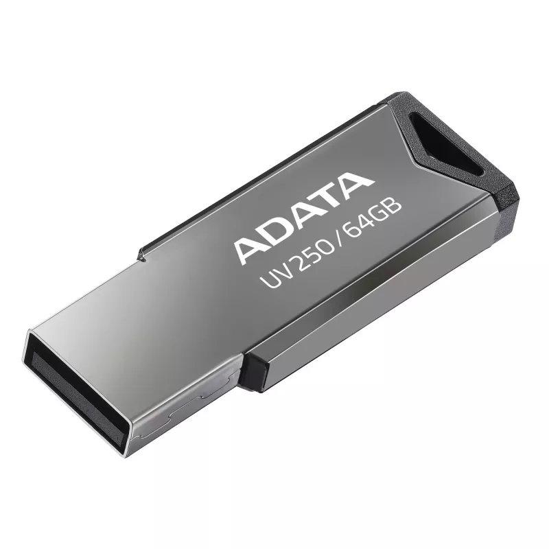CompactFlash USB-mälupulk ADATA UV250 64 GB, hõbedane, 45,4×14,9×5,35 mm, 5,6 g