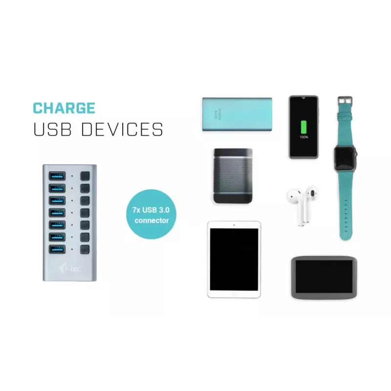 i-tec USB 3.0 Charging HUB 7port + Power Adapter 36 W