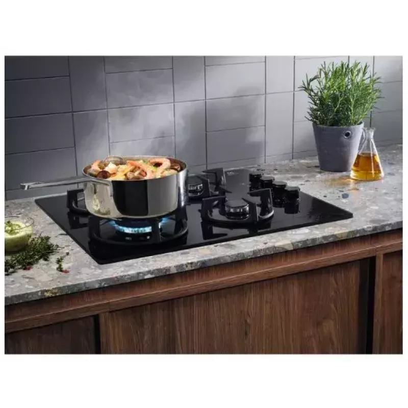 Electrolux EGG6407K Must sisseehitatav 59 cm gaasipliit 4 põletiga