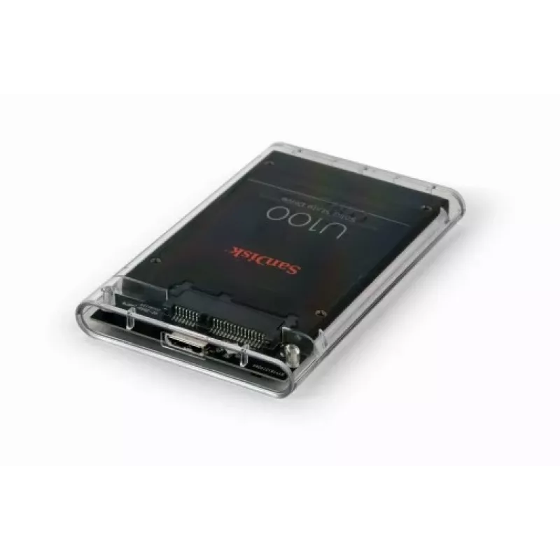 GEMBIRD USB 3.0 2,5tolline SATA HDD ümbris 9,5 mm kettale, läbipaistev plastik