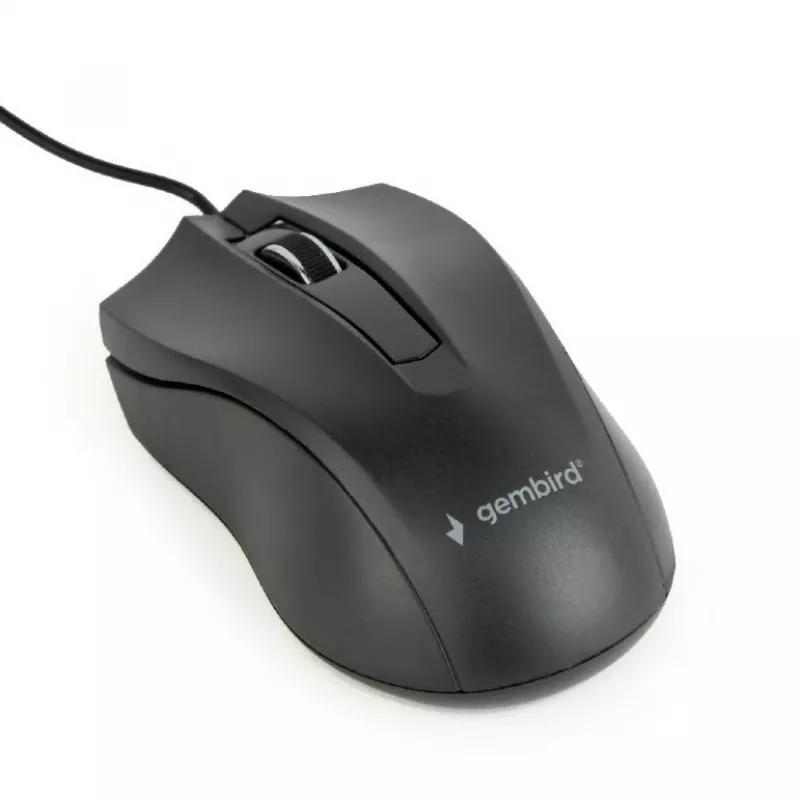 Juhtmega mõlemakäeline optiline hiir Gembird MUS-3B-01 — USB Type-A, 1000 DPI, 3 nuppu, must