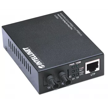 Intellinet Fast Ethernet meediamuundur, 10/100Base-Tx kuni 100Base-Fx (ST) mitmerežiimiline, 2 km (1,24 miili)