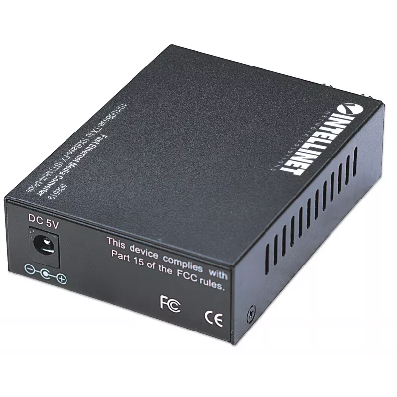 Intellinet Fast Ethernet meediamuundur, 10/100Base-Tx kuni 100Base-Fx (ST) mitmerežiimiline, 2 km (1,24 miili)