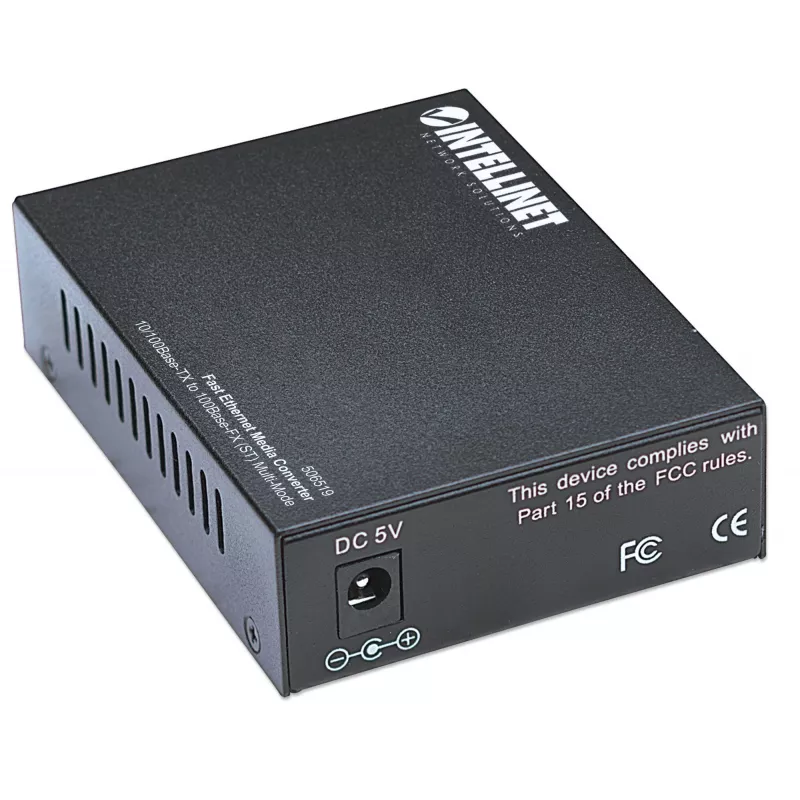Intellinet Fast Ethernet meediamuundur, 10/100Base-Tx kuni 100Base-Fx (ST) mitmerežiimiline, 2 km (1,24 miili)
