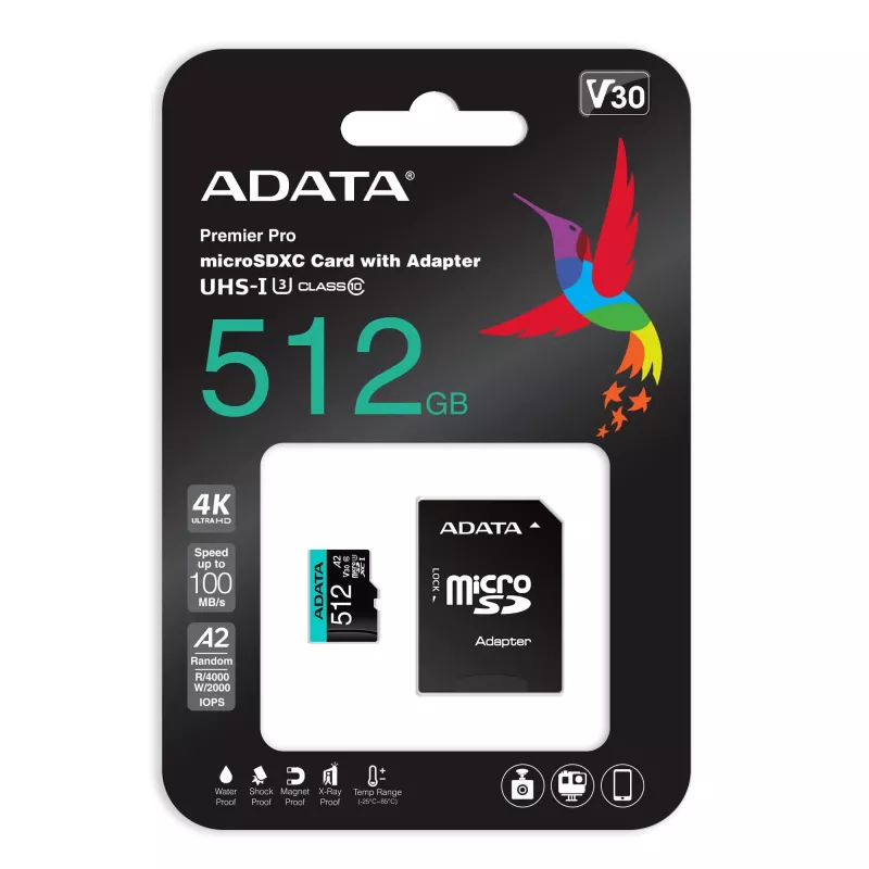 ADATA Premier Pro 512 GB microSDXC Class 10 mälukaart