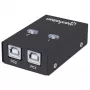 USB-jagamis lüliti MANHATTAN 162005, USB 2.0 Type-B, 2 porti, 480 Mbps, 1,5 m kaabel, valge