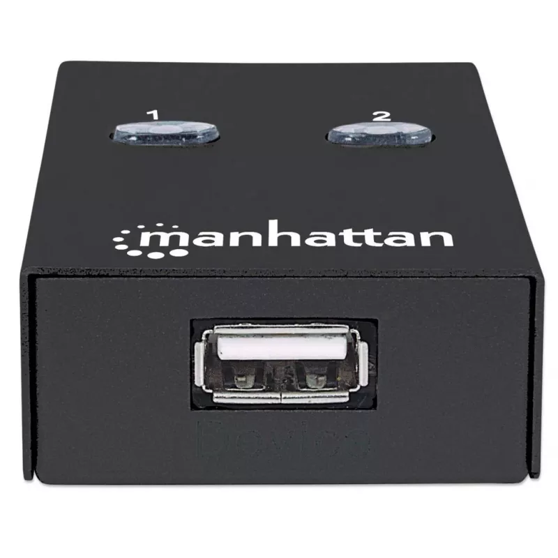 USB-jagamis lüliti MANHATTAN 162005, USB 2.0 Type-B, 2 porti, 480 Mbps, 1,5 m kaabel, valge