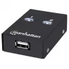 USB-jagamis lüliti MANHATTAN 162005, USB 2.0 Type-B, 2 porti, 480 Mbps, 1,5 m kaabel, valge