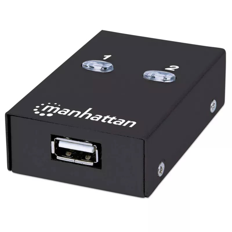 USB-jagamis lüliti MANHATTAN 162005, USB 2.0 Type-B, 2 porti, 480 Mbps, 1,5 m kaabel, valge