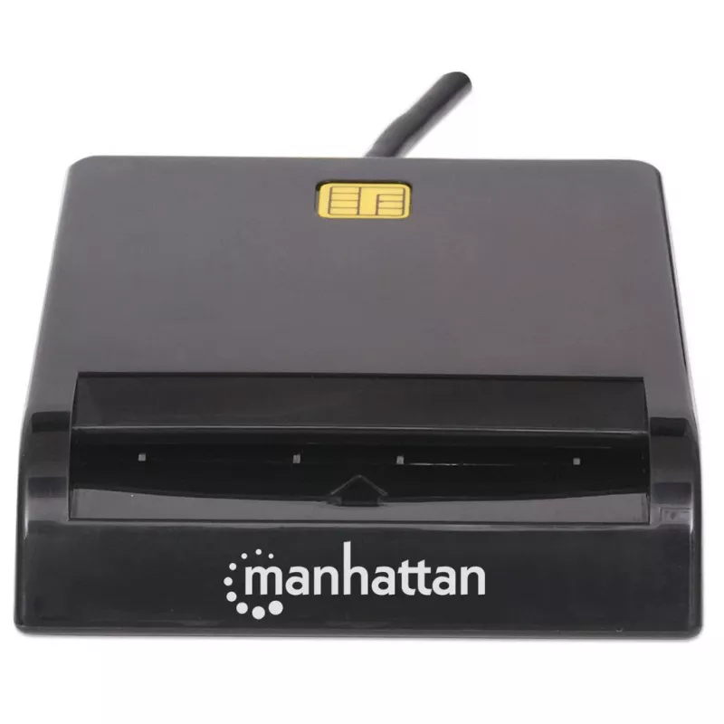 Kontaktkiipkaardilugeja MANHATTAN 102049 — USB 2.0, kaabel 1,05 m, must, ABS korpus