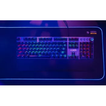 Juhtmega mehaaniline mänguklaviatuur IBOX AURORA K-4 — QWERTY, 108 klahvi, reguleeritav LED-taustvalgustus, veekindel, USB, 1,6 m kaabel