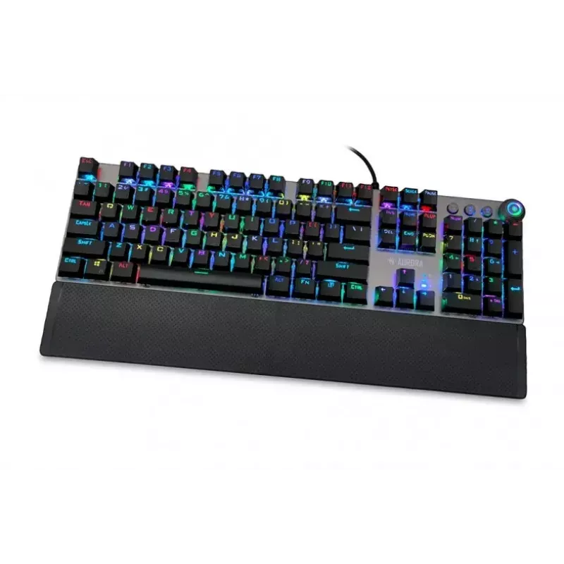 Juhtmega mehaaniline mänguklaviatuur IBOX AURORA K-4 — QWERTY, 108 klahvi, reguleeritav LED-taustvalgustus, veekindel, USB, 1,6 m kaabel