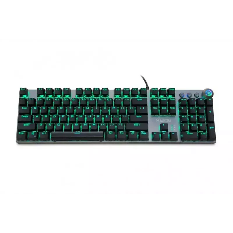 Juhtmega mehaaniline mänguklaviatuur IBOX AURORA K-4 — QWERTY, 108 klahvi, reguleeritav LED-taustvalgustus, veekindel, USB, 1,6 m kaabel