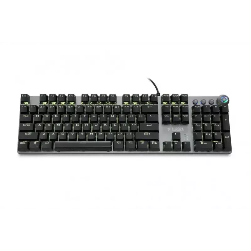 Juhtmega mehaaniline mänguklaviatuur IBOX AURORA K-4 — QWERTY, 108 klahvi, reguleeritav LED-taustvalgustus, veekindel, USB, 1,6 m kaabel