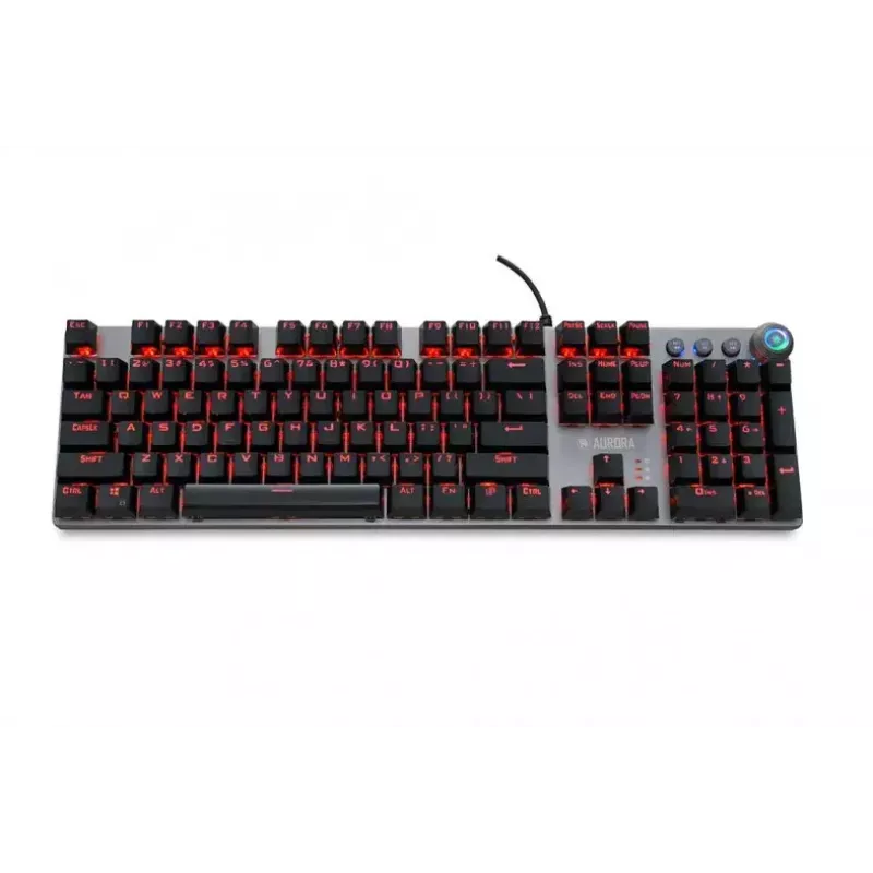 Juhtmega mehaaniline mänguklaviatuur IBOX AURORA K-4 — QWERTY, 108 klahvi, reguleeritav LED-taustvalgustus, veekindel, USB, 1,6 m kaabel