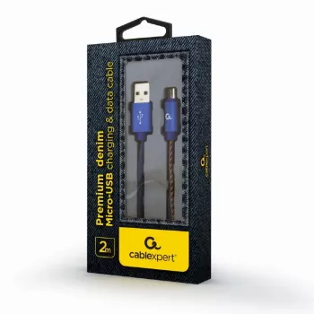 GEMBIRD Premium Jeans (denim) Micro-USB kaabel metallist pistikutega, 2 m, sinine