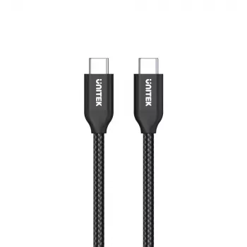 USB-C – USB-C kaabel Unitek C14059BK — 2 m, 5 A, 20 V, 480 Mbit/s, must
