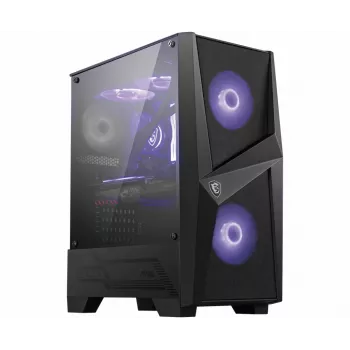 MSI MAG FORGE 100M Midi-Tower Gaming arvuti korpus 'Must, 2x 120mm RGB PWM ventilaator, 1x 120mm ventilaator, 1-6 RGB jaotur, karastatud klaasist paneel, ATX, mATX, mini-ITX'