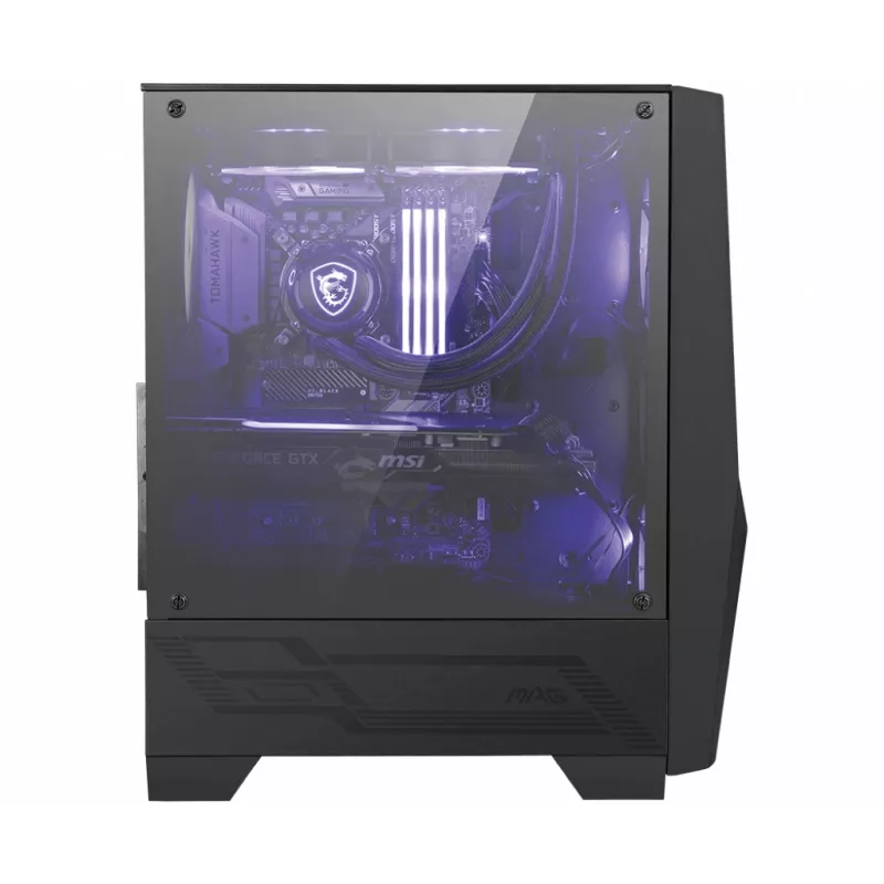 MSI MAG FORGE 100M Midi-Tower Gaming arvuti korpus 'Must, 2x 120mm RGB PWM ventilaator, 1x 120mm ventilaator, 1-6 RGB jaotur, karastatud klaasist paneel, ATX, mATX, mini-ITX'