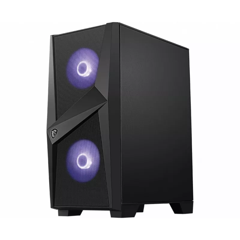 MSI MAG FORGE 100M Midi-Tower Gaming arvuti korpus 'Must, 2x 120mm RGB PWM ventilaator, 1x 120mm ventilaator, 1-6 RGB jaotur, karastatud klaasist paneel, ATX, mATX, mini-ITX'