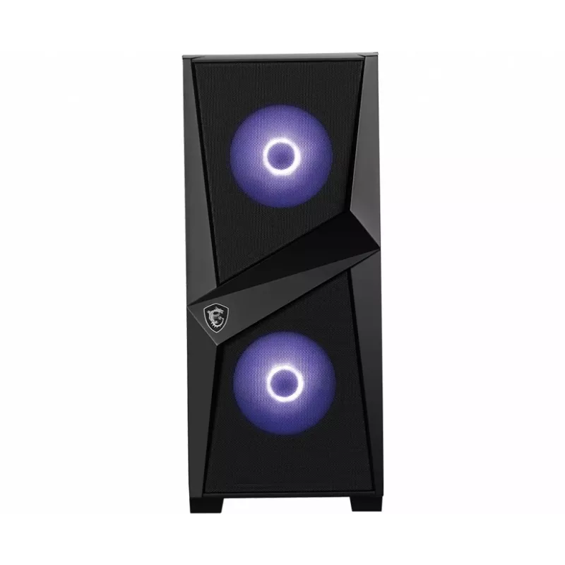 MSI MAG FORGE 100M Midi-Tower Gaming arvuti korpus 'Must, 2x 120mm RGB PWM ventilaator, 1x 120mm ventilaator, 1-6 RGB jaotur, karastatud klaasist paneel, ATX, mATX, mini-ITX'