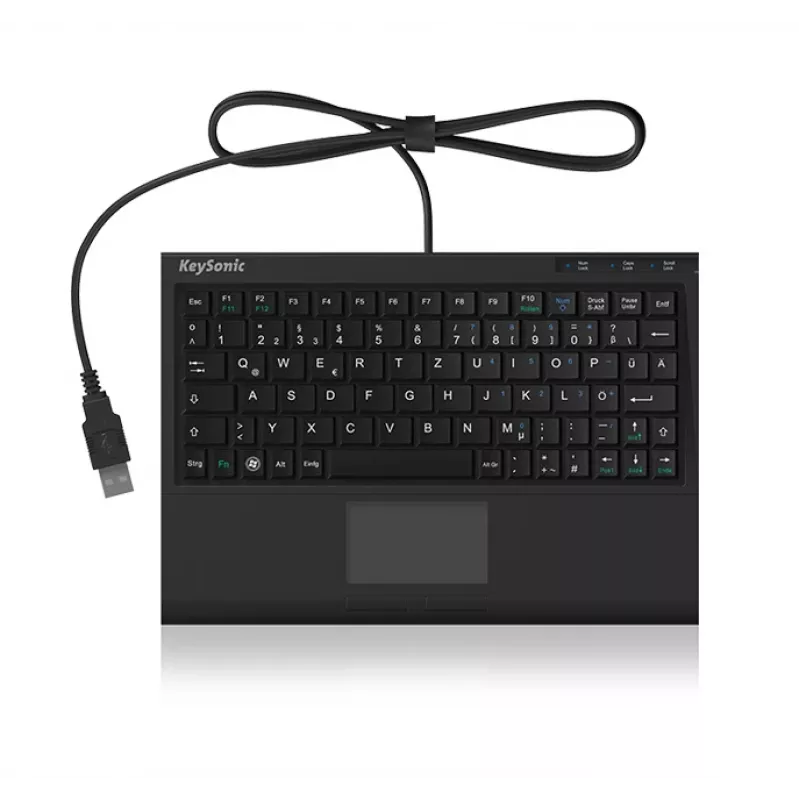 KeySonic ACK-3410 (US) klaviatuur Kontor USB US inglise Must