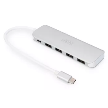 DIGITUS USB-C HUB 4-Port PD 4x USB 3.0, 1x PD Charging, hall