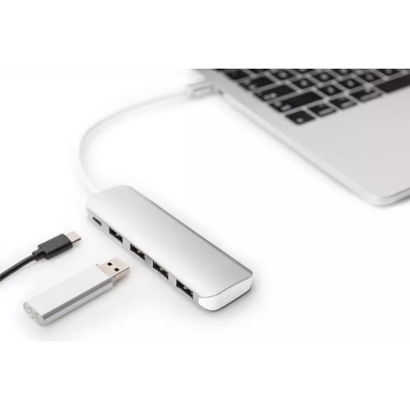 DIGITUS USB-C HUB 4-Port PD 4x USB 3.0, 1x PD Charging, hall