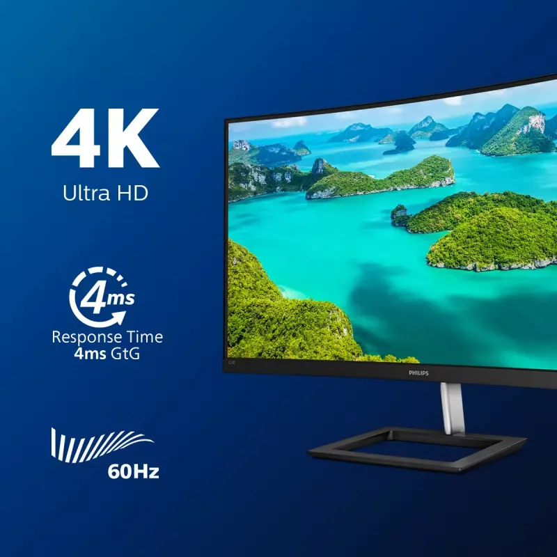 Philips E Line 328E1CA/00 arvutimonitor 80 cm (31,5 tolli) 3840 x 2160 pikslit 4K Ultra HD LCD must