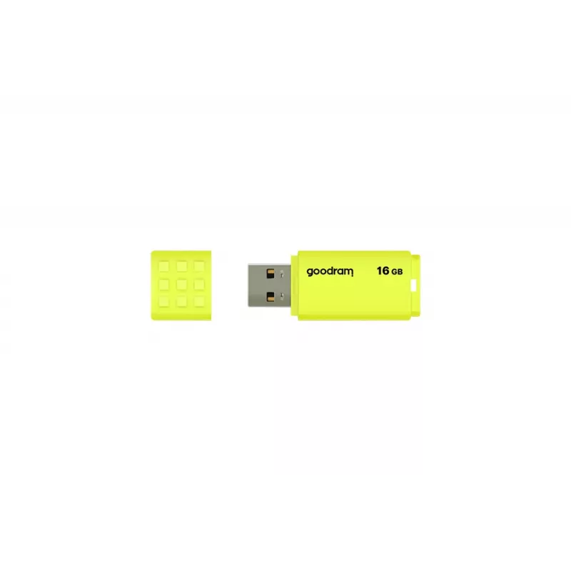 USB-mälupulk GOODRAM UME2 16 GB, USB 2.0 Type-A, kollane, 51×21 mm