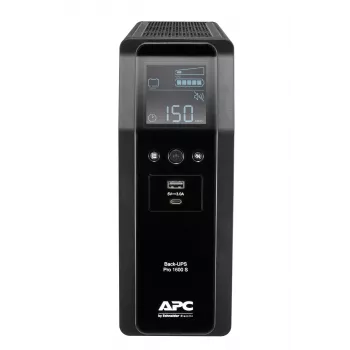 APC Back-UPS Pro, 1600VA/960W, Tower, 230V, 8x IEC C13 pistikupesa, siinuslaine, AVR, USB Type A + C pordid, LCD, kasutaja vahetatav aku