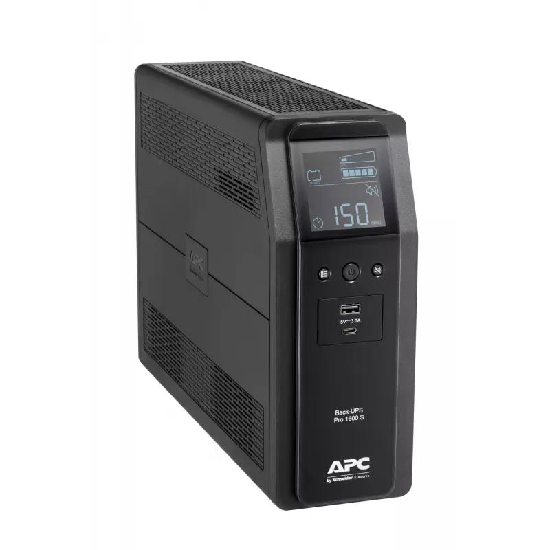 APC Back-UPS Pro, 1600VA/960W, Tower, 230V, 8x IEC C13 pistikupesa, siinuslaine, AVR, USB Type A + C pordid, LCD, kasutaja vahetatav aku