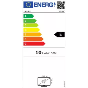 Philips 162B9T/00 arvutimonitor 39,6 cm (15,6 tolli) 1366 x 768 pikslit HD LCD puuteekraan Must