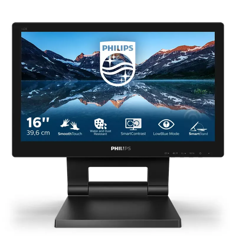 Philips 162B9T/00 arvutimonitor 39,6 cm (15,6 tolli) 1366 x 768 pikslit HD LCD puuteekraan Must