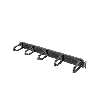 Harjapaneel LANBERG AK-1203-B — 19-tolline 1U metallist kaablikorraldaja, must