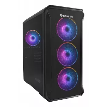 GENESIS Irid 503 ARGB Micro Tower Must, Läbipaistev