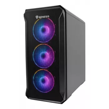 GENESIS Irid 503 ARGB Micro Tower Must, Läbipaistev