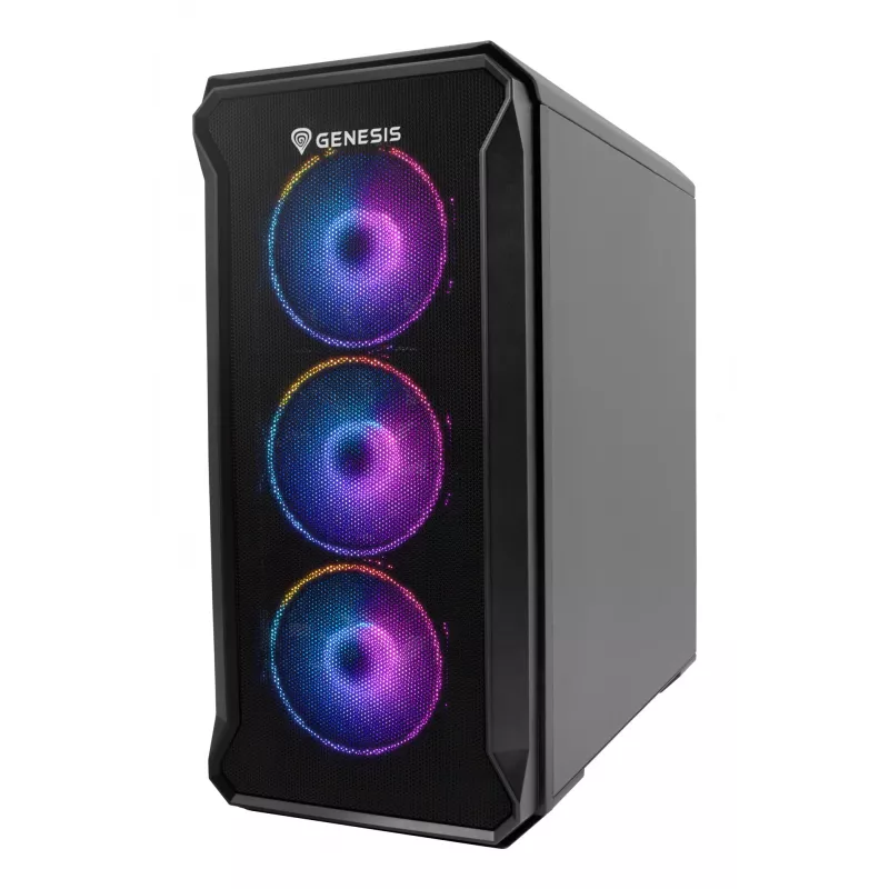 GENESIS Irid 503 ARGB Micro Tower Must, Läbipaistev