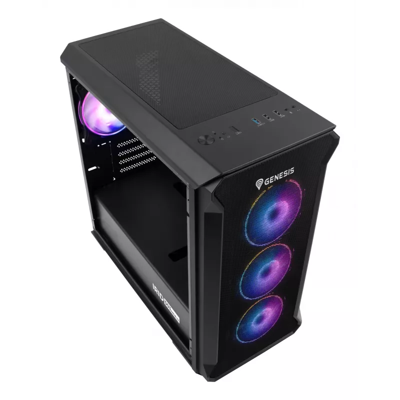 GENESIS Irid 503 ARGB Micro Tower Must, Läbipaistev