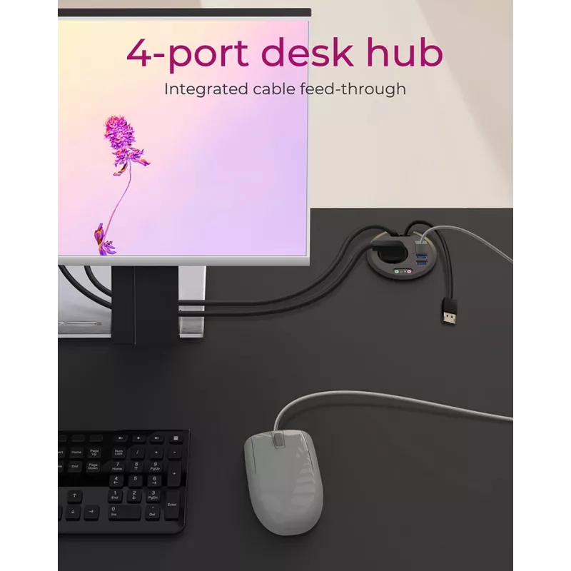 ICY BOX IB-HUB1430 pistikupesa Must