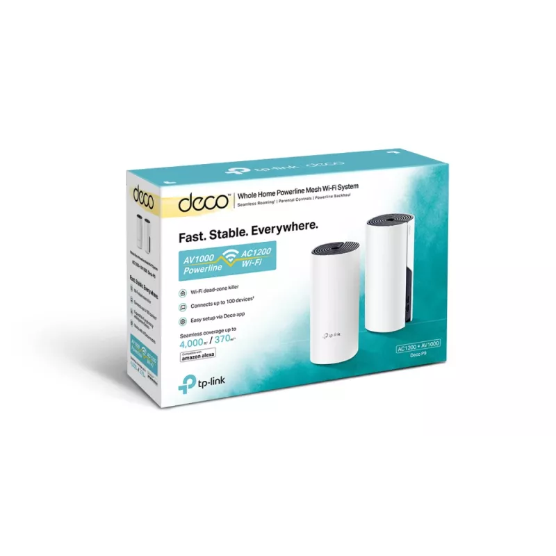 TP-Link AC1200 + AV1000 kogu kodu hübriidne Mesh Wi-Fi süsteem, 2-pakk