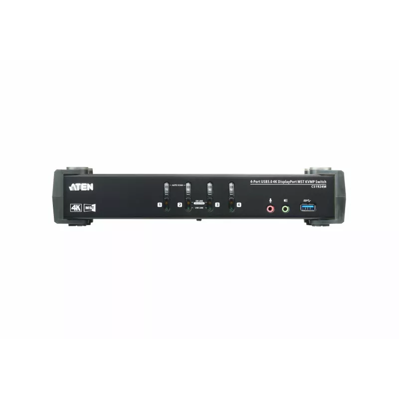 ATEN 4-pordiline USB 3.0 4K DisplayPort MST KVMP lüliti, 4096 x 2160 pikslit, 4K Ultra HD, 4.89 W, must