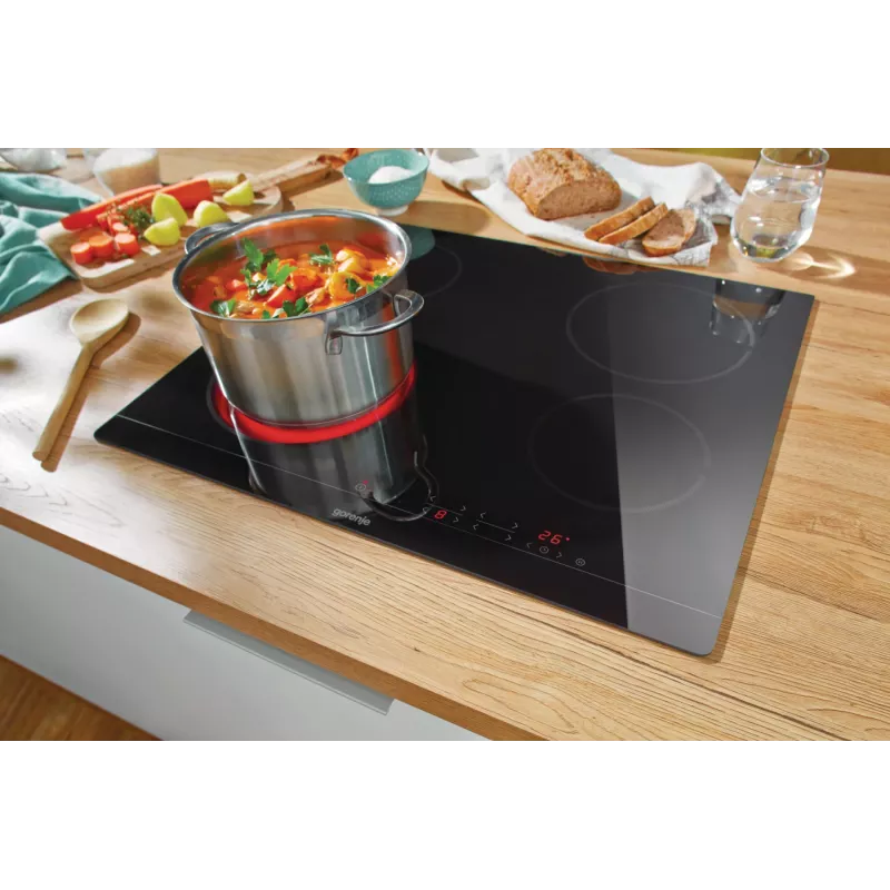 Sisseehitatud keraamiline pliit Gorenje ECT641BSC, 60 cm, 4 tsooni, puutetundlik juhtimine, must