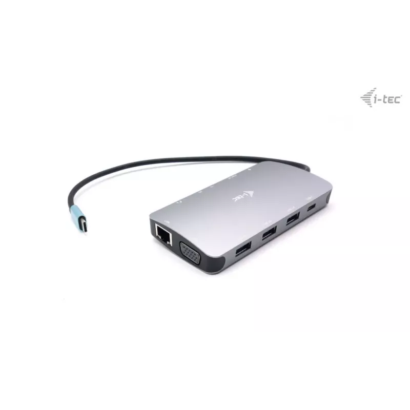 Dokkimisjaam i-tec Metal USB-C Travel Nano Dock HDMI/VGA LAN-iga ja toiteedastusega 100 W